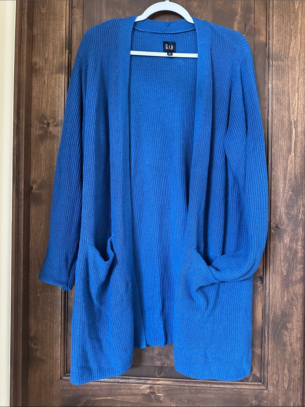 GAP Open-Front Royal Blue Ribbed Cardigan